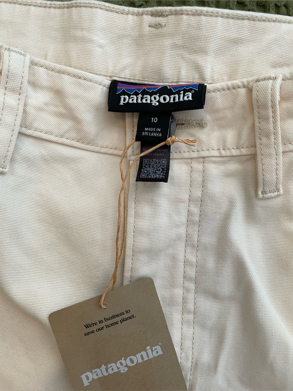 NWT Patagonia Women’s Cream Canvas Shorts